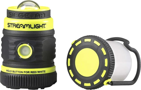 Streamlight 44943 Siege AA 200-Lumen Lantern with White & Red LEDs and Magnetic Base for Camping & Emergencies, Yellow