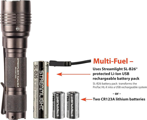Streamlight 88065 ProTac HL-X 1000-Lumen 27100-Candela Handheld Tactical LED Flashlight, Ten-TAP Programmable, Box, Black
