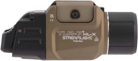 Streamlight 69459 TLR-7 HL-X USB 1000-Lumen 22000-Candela Rechargeable Rail Mounted Weapon Light with Interchangeable High & Low Switches and Key Kit, Flat Dark Earth