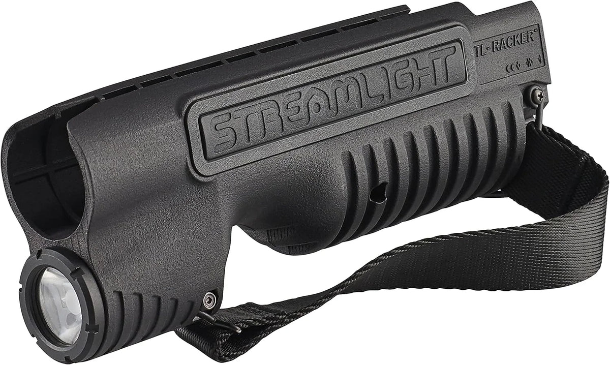 Streamlight 69602 TL-Racker 1,000 Lumen 20,000-Candela Tactical Integrated Forend Weapon Light with Ambidextrous Controls for Select Mossberg 590 Shockwave Models with Strap, Black