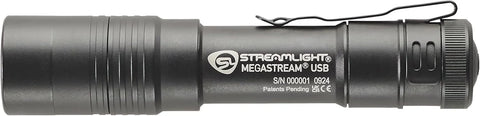 Streamlight 66210 MegaStream USB 1800-Lumen 26000-Candela Rechargeable EDC Flashlight Includes Rechargeable Battery, USB-C Cable, and Holster, Black