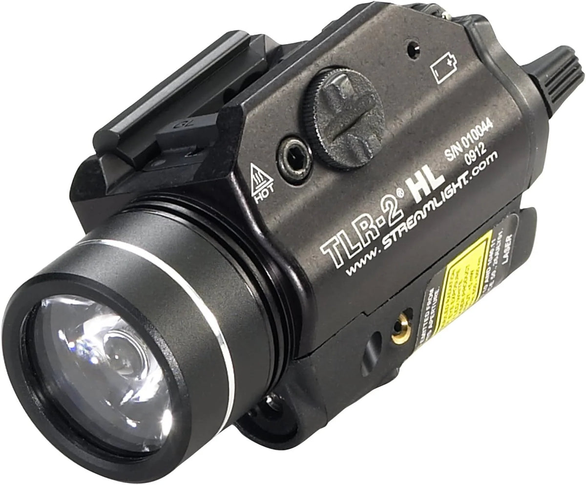 Streamlight 69261 TLR-2 HL 1,000-Lumen 20,000-Candela LED Weapon Light with Red Laser, CR123A Powered and Rail Clamp Mount, Black