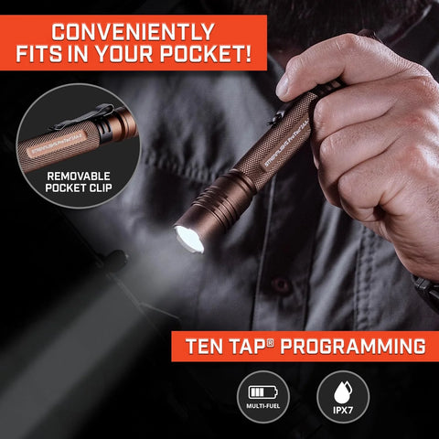 Streamlight 88137 ProTac 2AA-X USB 550-Lumen 10,250-Candela Personal Carry Tactical Flashlight, Rechargeable Capable, Coyote
