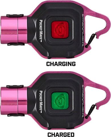 Streamlight 73303 Pocket Mate 325-Lumen Pocket Keychain/Clip-on USB Rechargeable Flashlight, Pink