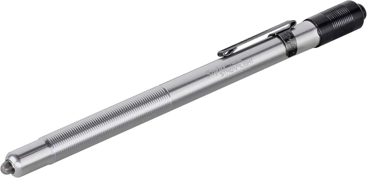 Streamlight 65012 Stylus 11-Lumen White LED Pen Light for Medical, Inspection, and Everyday Use with 3 AAAA Alkaline Batteries, Silver