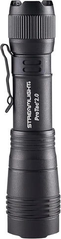 Streamlight 89000 ProTac 2.0 2000-Lumen 17300-Candela Rechargeable Tactical LED Flashlight with USB C Cable, and Holster, Box, Black